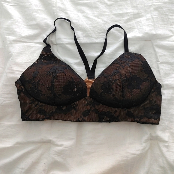 Victoria's Secret Other - Victoria's Secret Plunge Racer back black lace bra